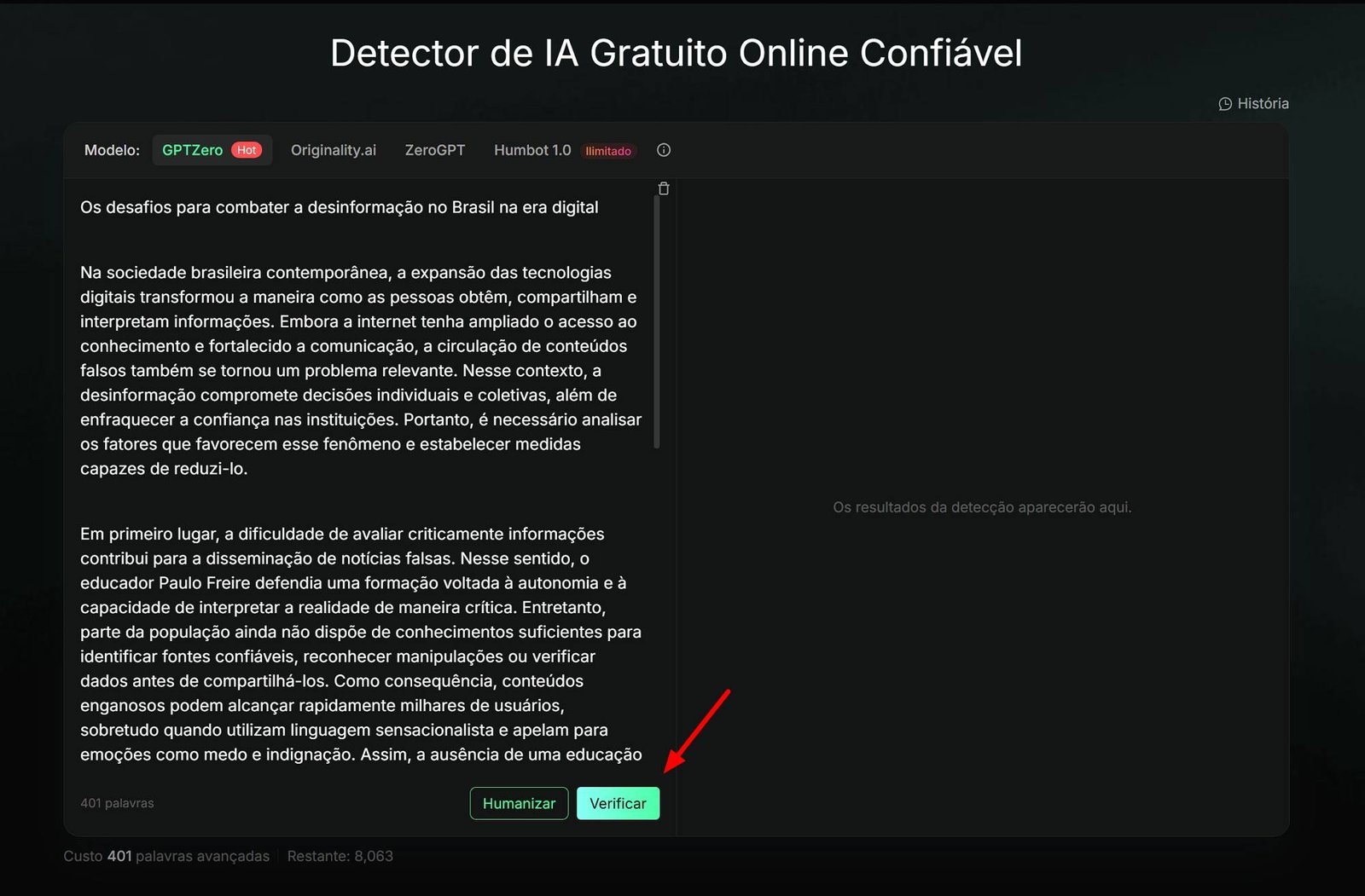 Detectar texto de IA