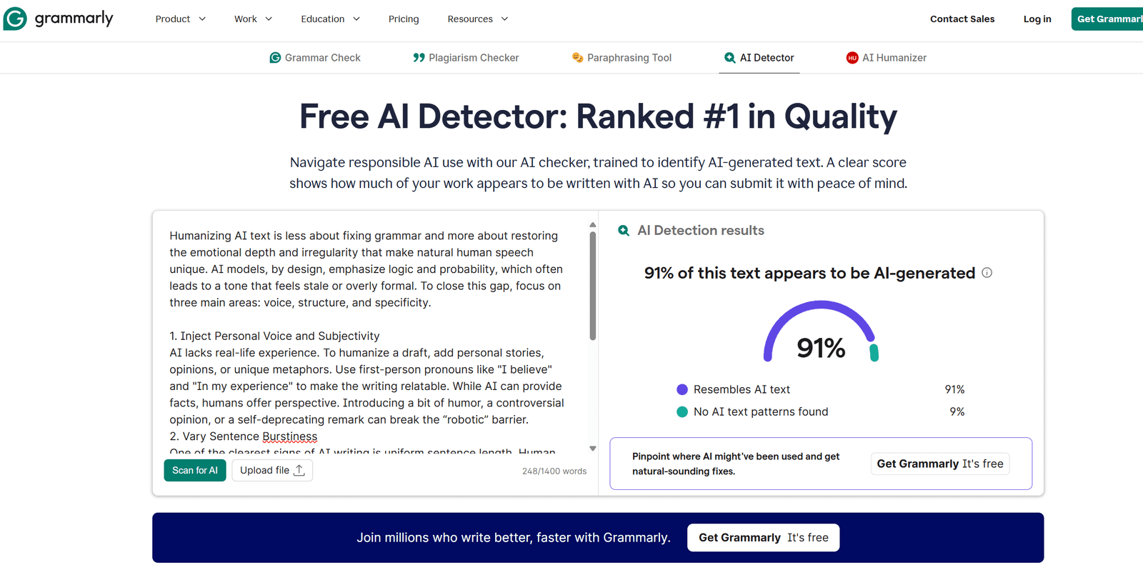 grammarly ai detector